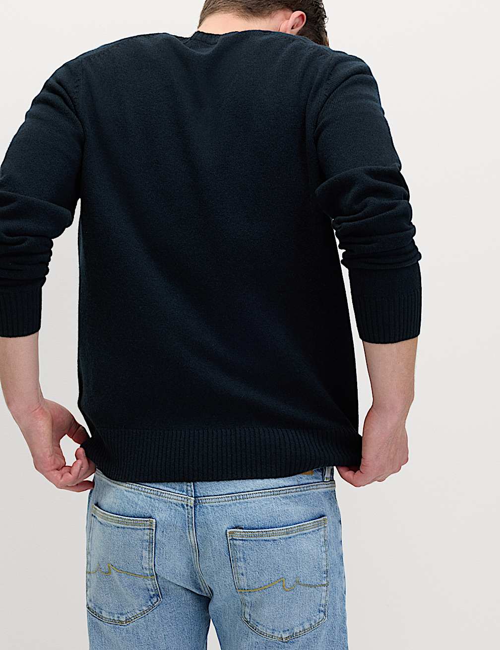 M&S Men L/S Lambswool V-N Jersey T30/5021M