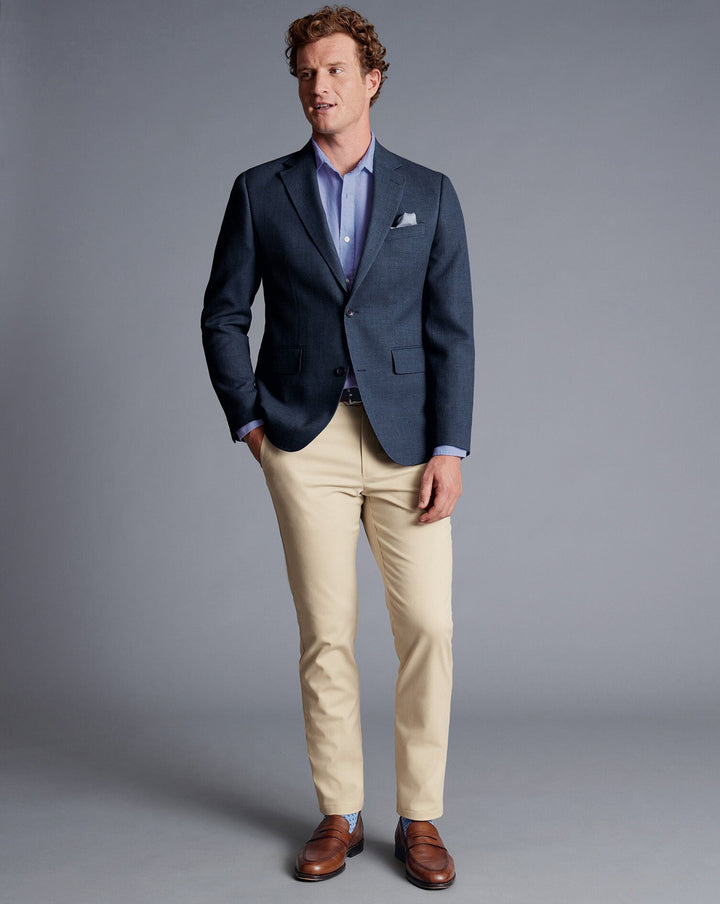 Indigo Blue Slim Fit Proper Blazer Jacket