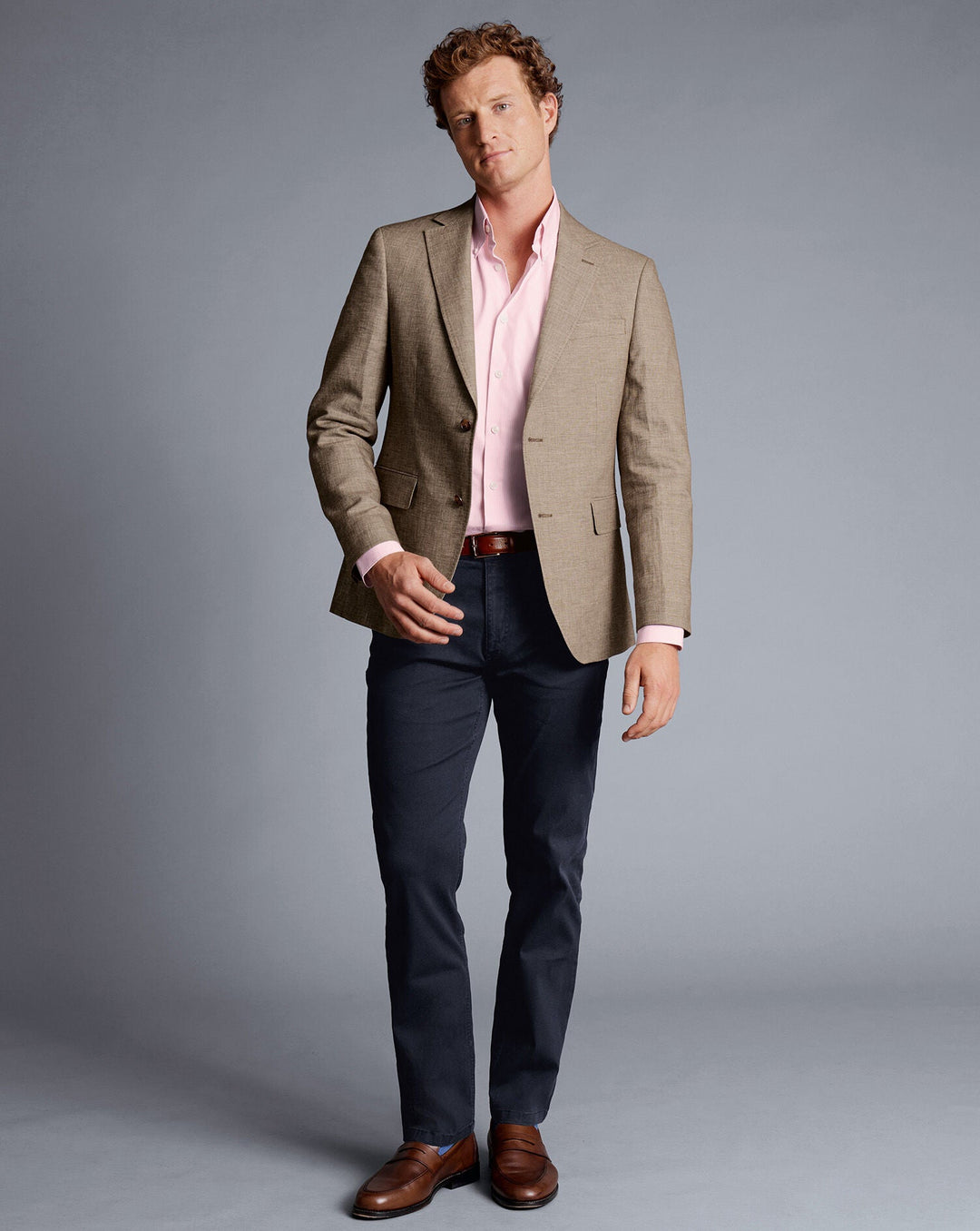 Taupe Slim Fit Linen Cotton Jacket