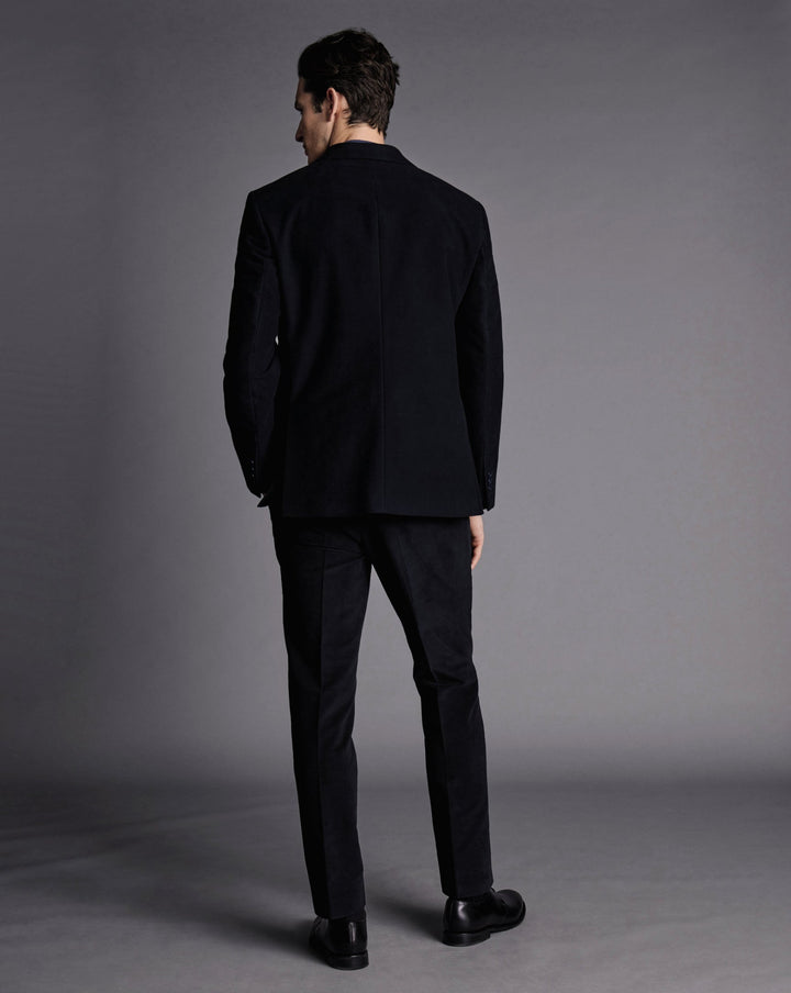 Navy Italian Moleskin Slim Fit Jacket