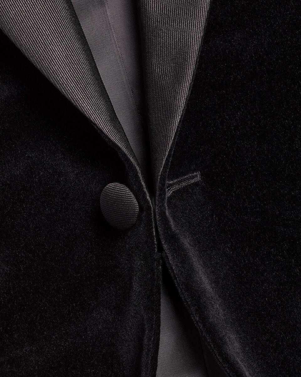 Black Italian Velvet Slim Fit Jacket