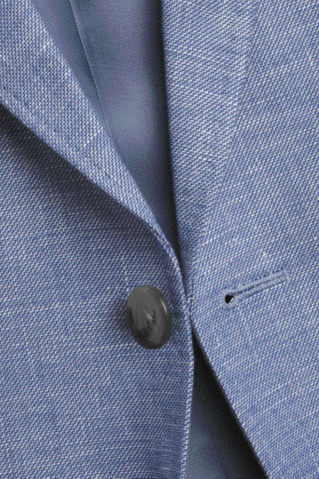 Cobalt Blue Linen Cotton Slim Fit Jacket