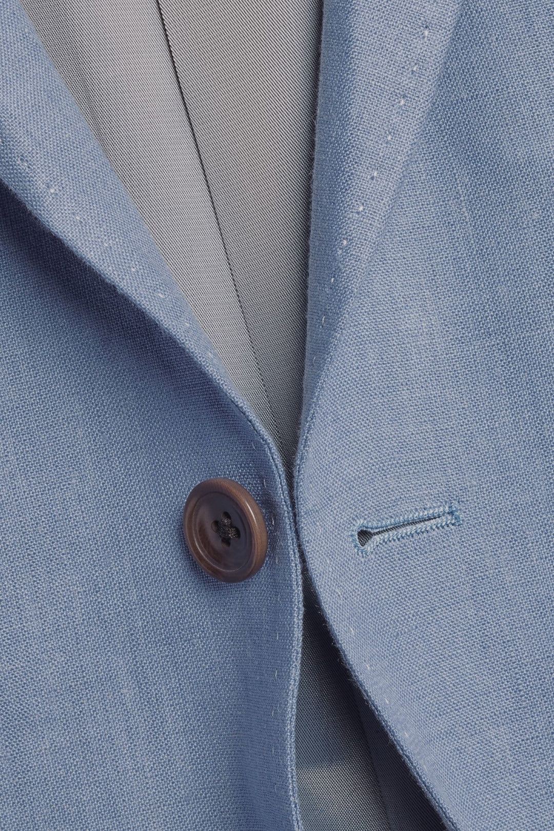 Airforce Blue Linen Slim Fit Jacket