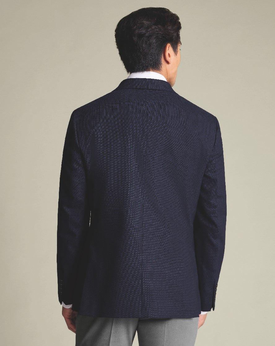 Navy Proper Blazer Slim Fit Double Breasted Jacket
