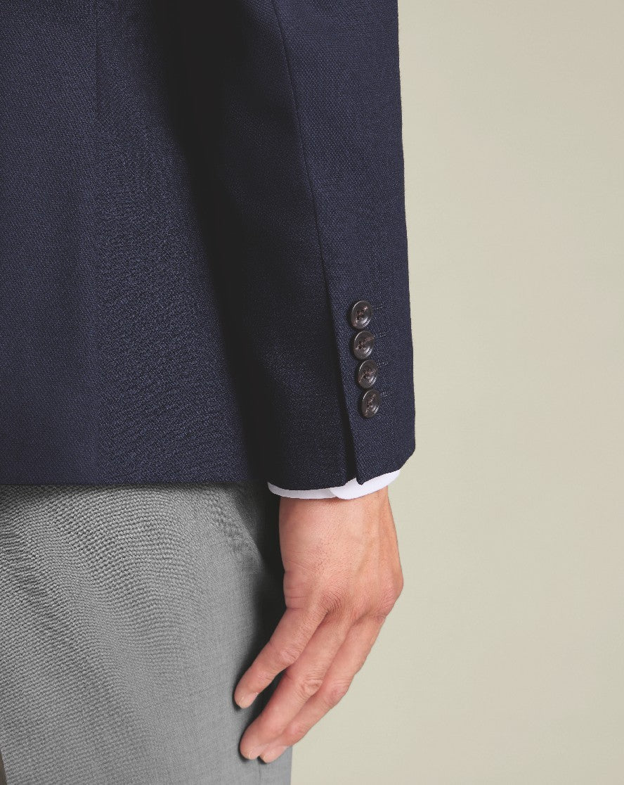 Navy Proper Blazer Slim Fit Double Breasted Jacket