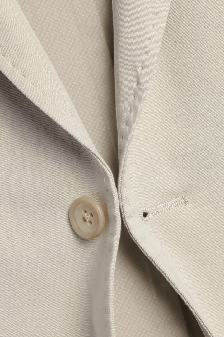 Ivory Cotton Stretch Slim Fit Jacket