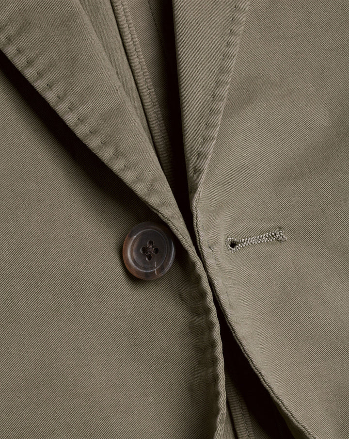 Olive Green Slim Fit Cotton Stretch Jacket