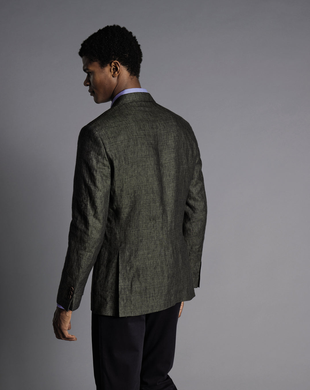 Forest Green Slim Fit Linen Jacket