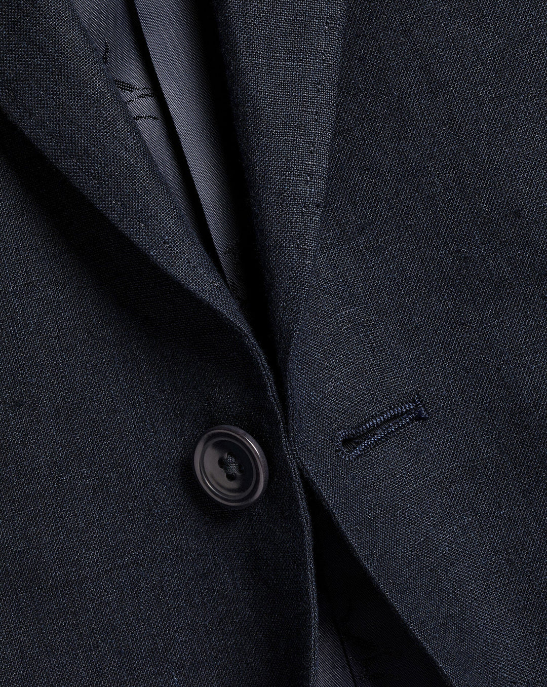 Dark Navy Slim Fit Linen Jacket