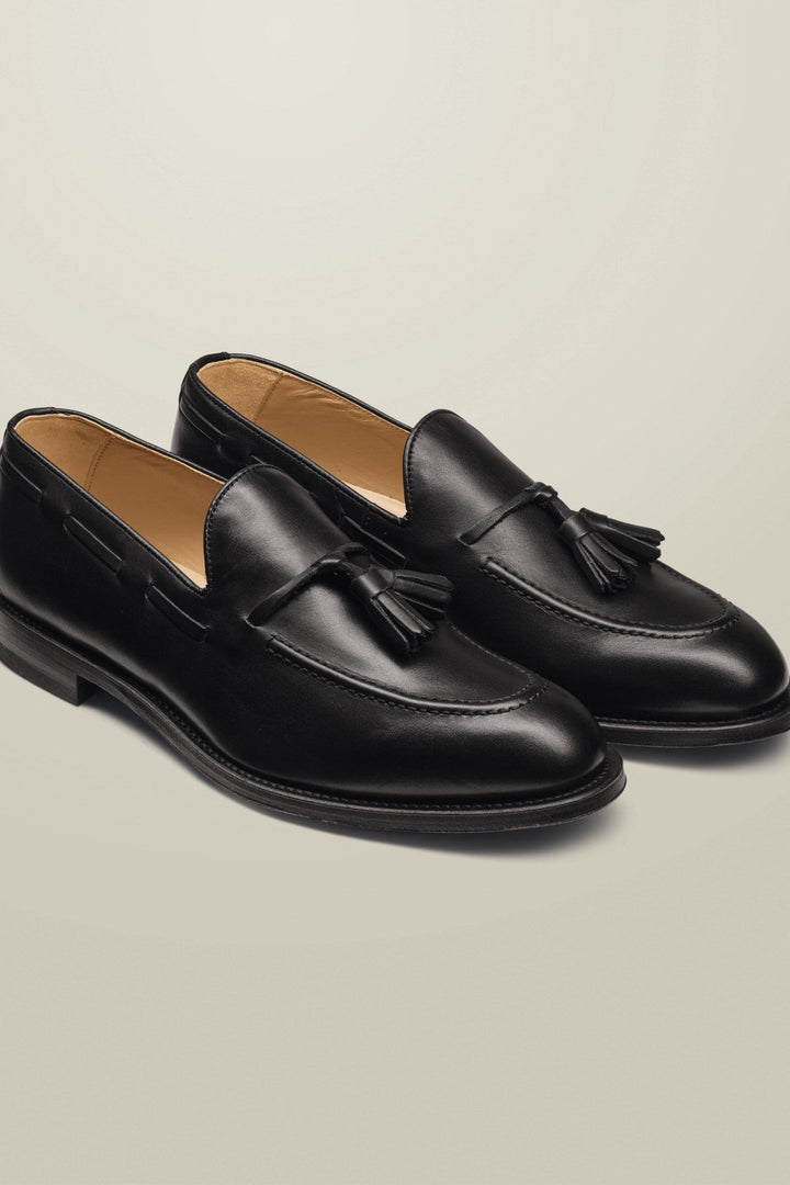 Black Leather Tassel Loafer