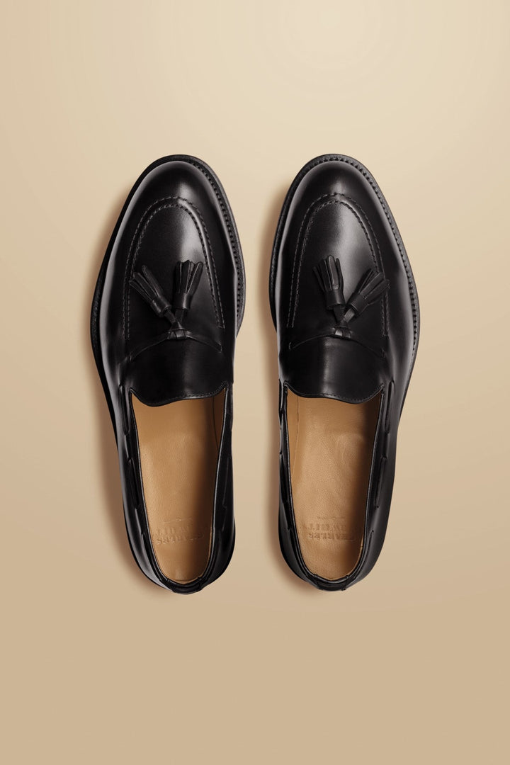 Black Leather Tassel Loafer