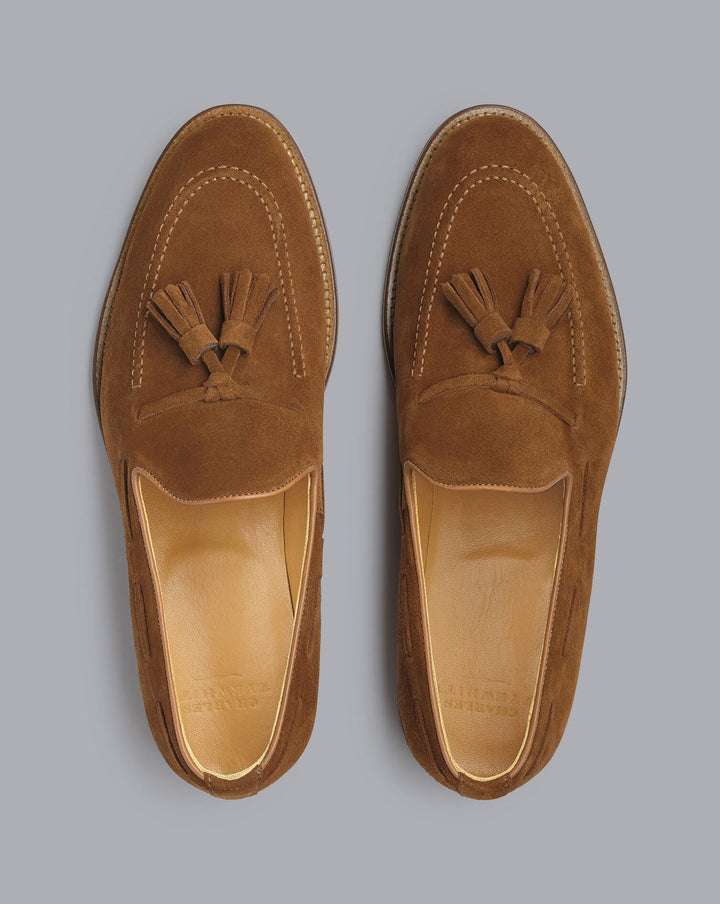Chestnut Brown Suede Tassel Loafer