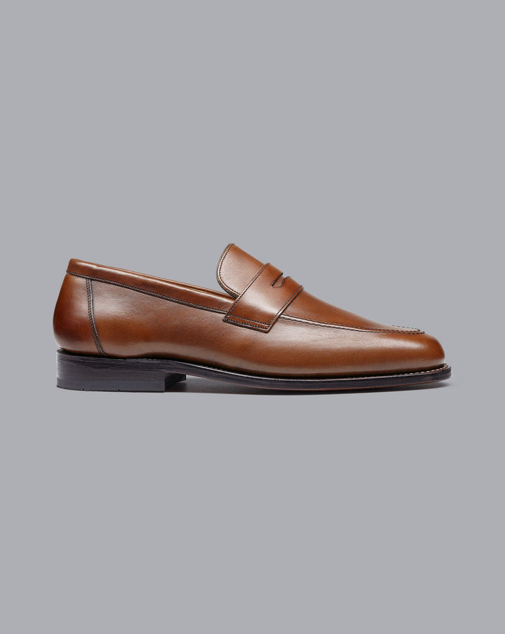 Charles Tyrwhitt Dark Tan Leather Saddle Loafer