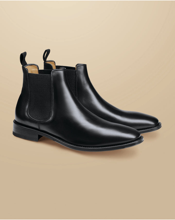 Black Leather Chelsea Boot