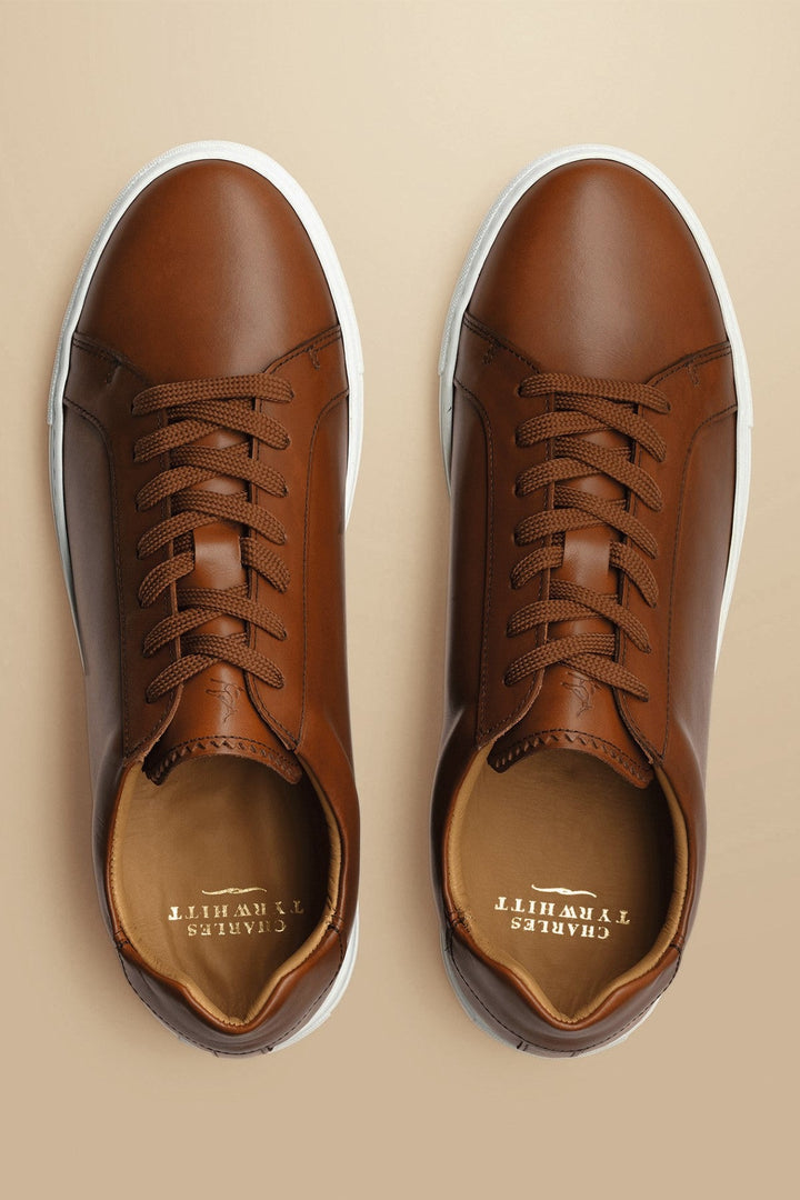 Dark Tan Leather Trainer