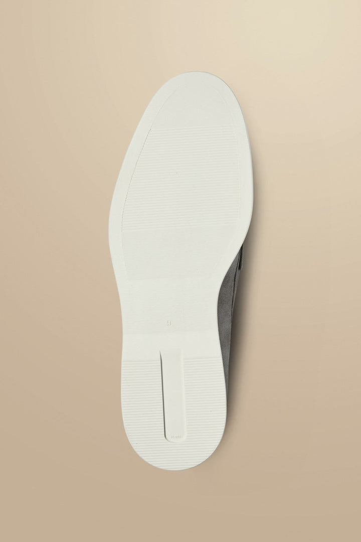 Light Grey Suede Slip On Loafer