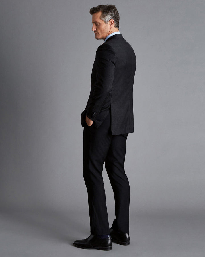 Charles Tyrwhitt Black Slim Fit Twill Natural Stretch Suit Jacket