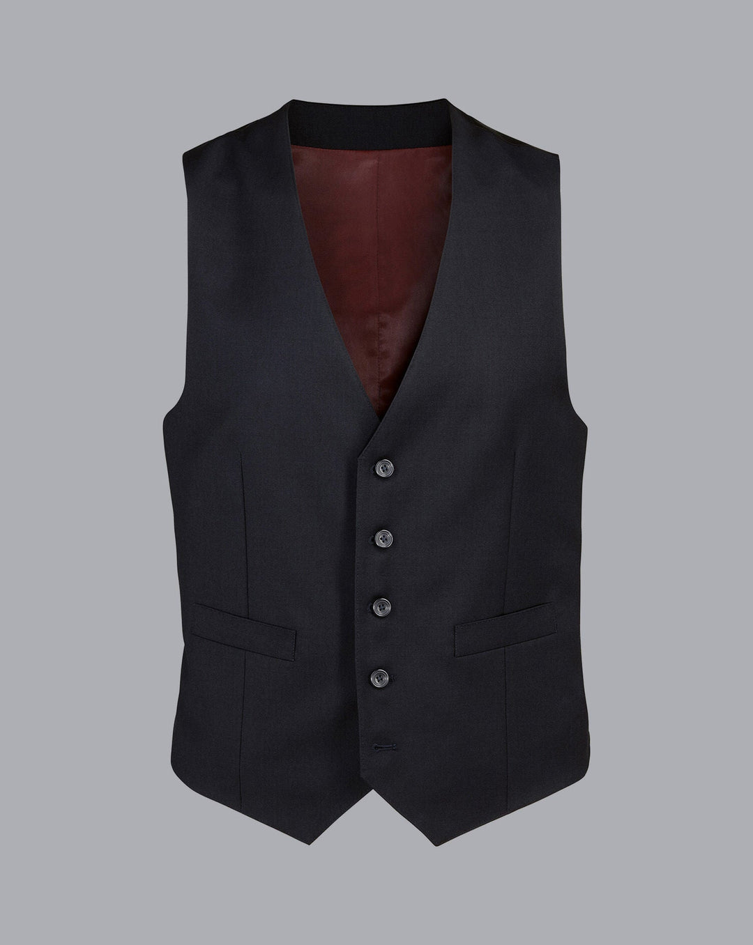 Black Adjustable Fit Natural Stretch Twill Suit Waistcoat