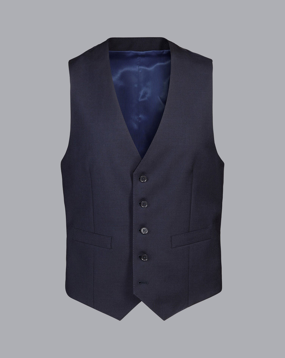 Navy Adjustable Fit Natural Stretch Twill Suit Waistcoat