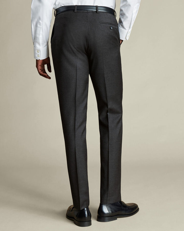 Charcoal Classic Fit Natural Stretch Twill Suit Trouser