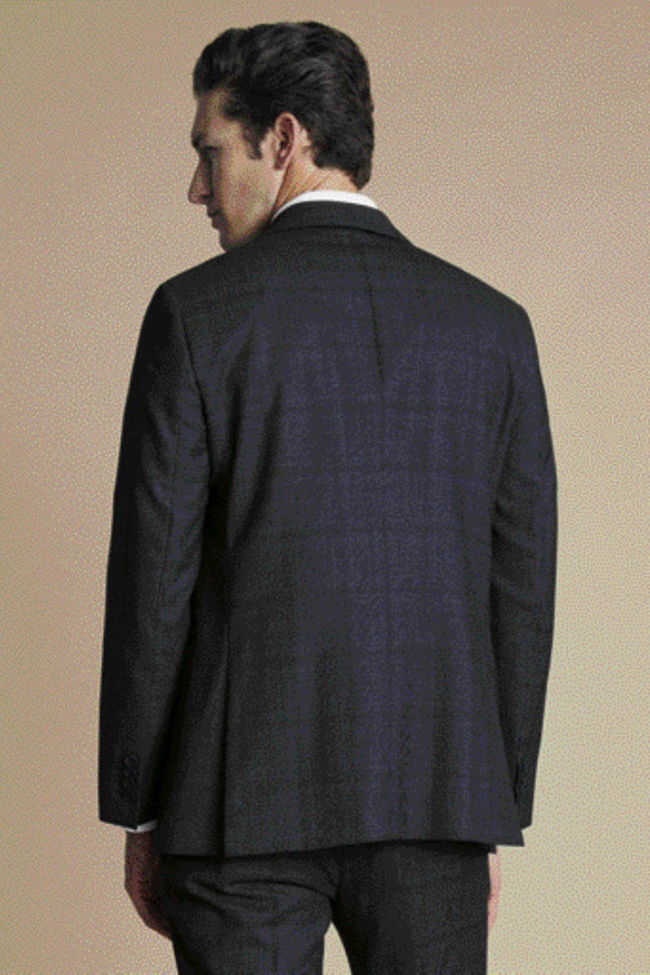 Steel Blue Pow Check Slim Fit Ultimate Performance Suit Jacket