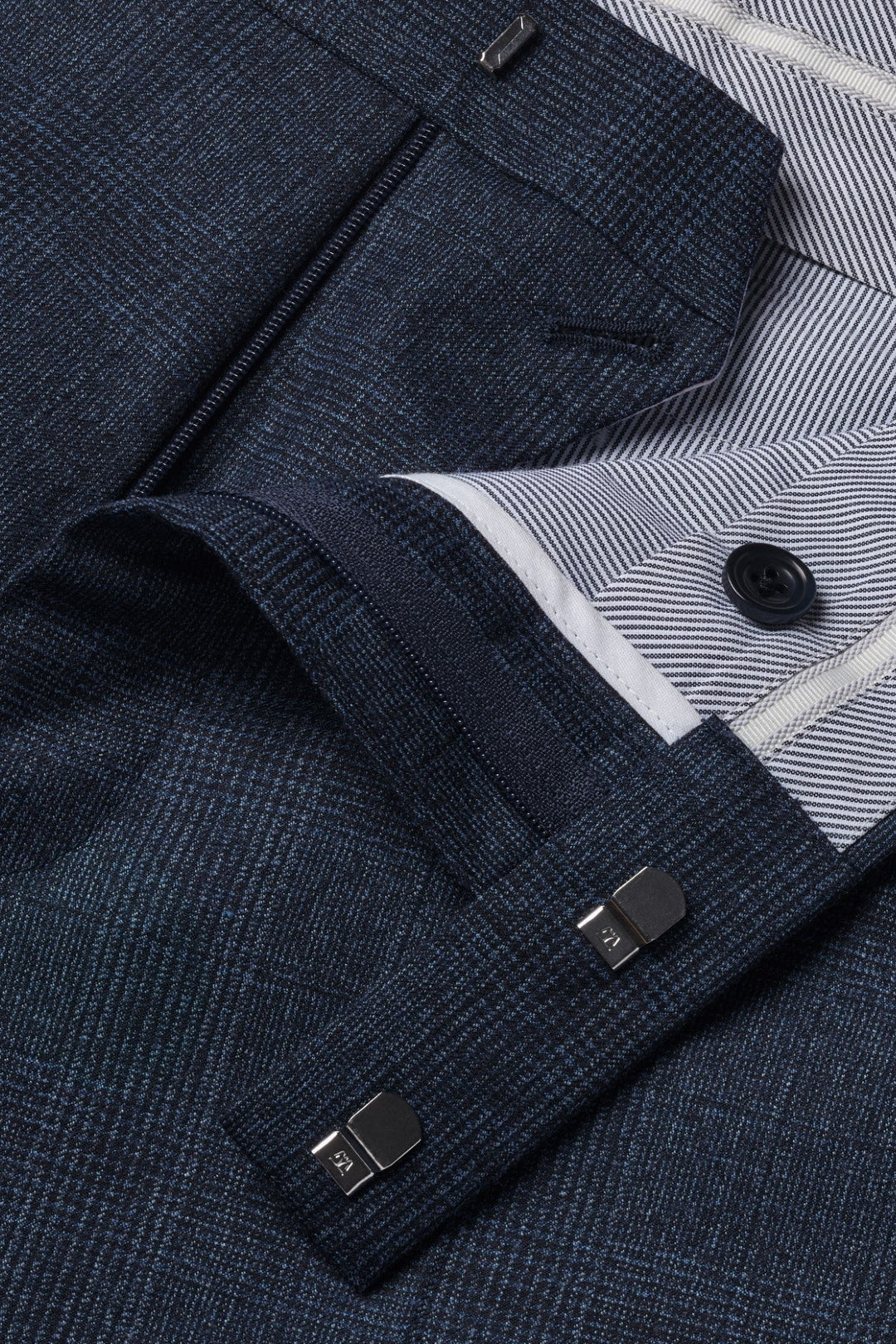 Steel Blue Pow Check Slim Fit Ultimate Performance Suit Trouser