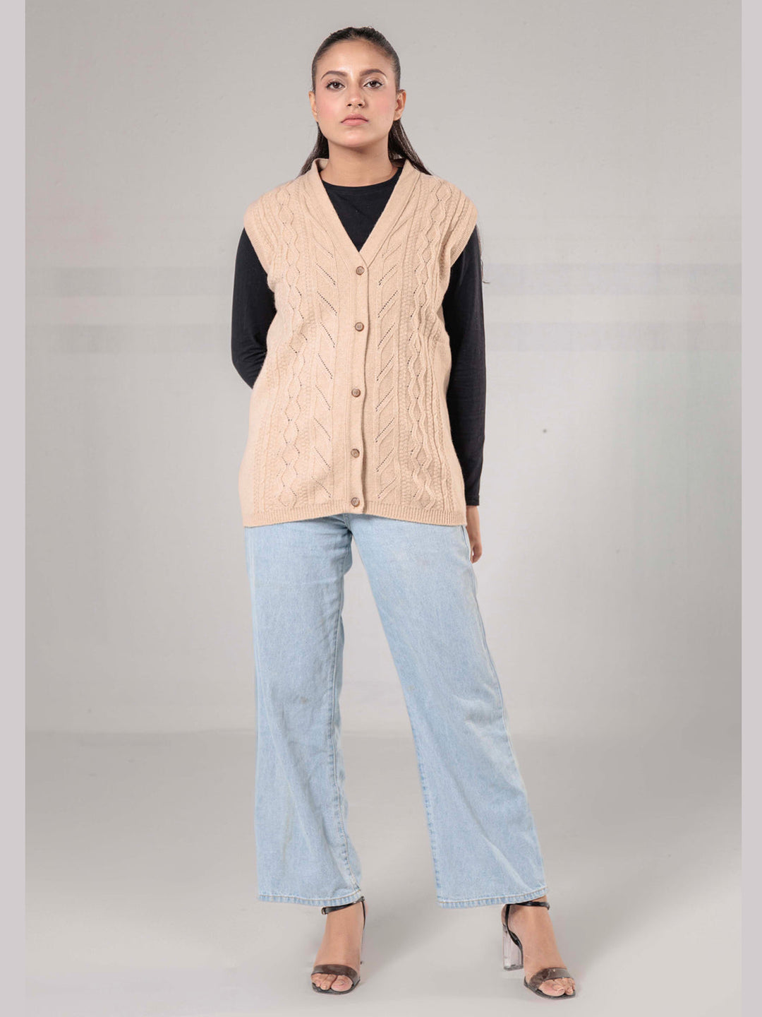 Oxford Ladies S/L Cardigan L-995 (Camel)