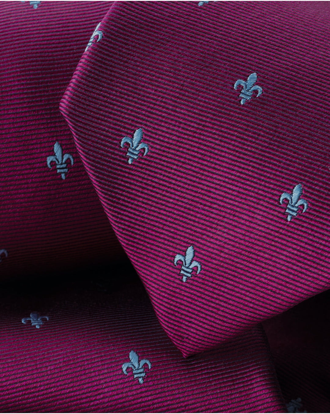 Blackberry Purple Fleur De Lys Silk Stain Resistant Tie