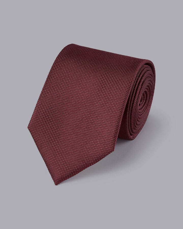 Burgundy Red Silk Stain Resistant Tie