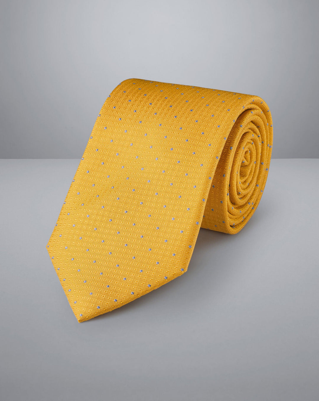 Charles Tyrwhitt Sunflower And Sky Blue Polka Dot Stain Resistant Tie