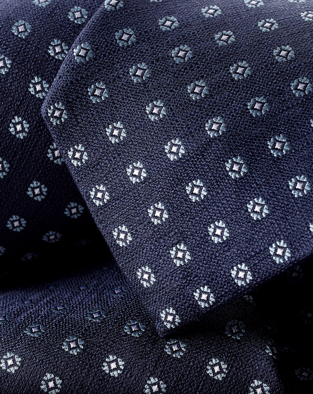 Charles Tyrwhitt French Blue Mini Floral Stain Resistant Patterned Silk Tie
