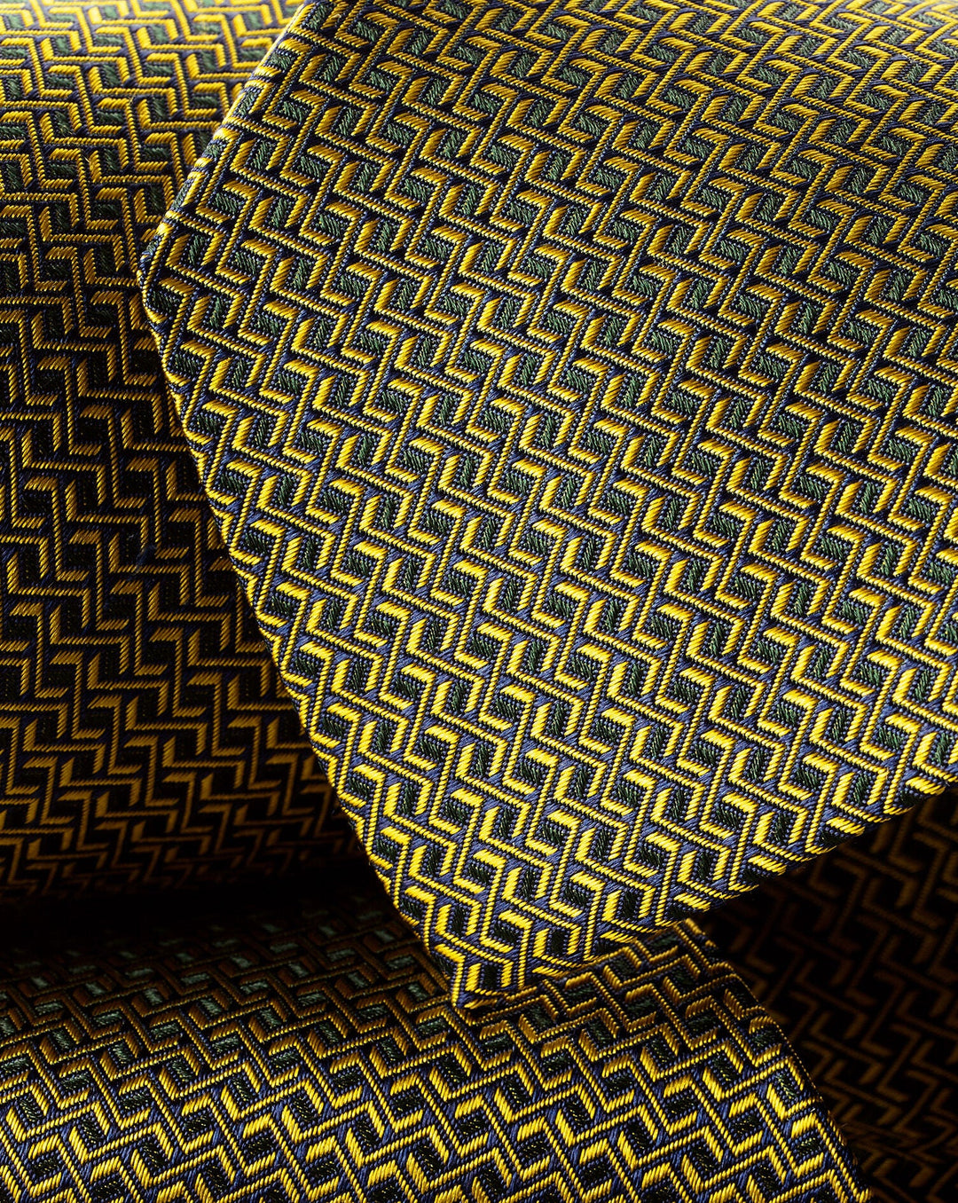 Charles Tyrwhitt Gold Semi Plain Stain Resistant Patterned Silk Tie