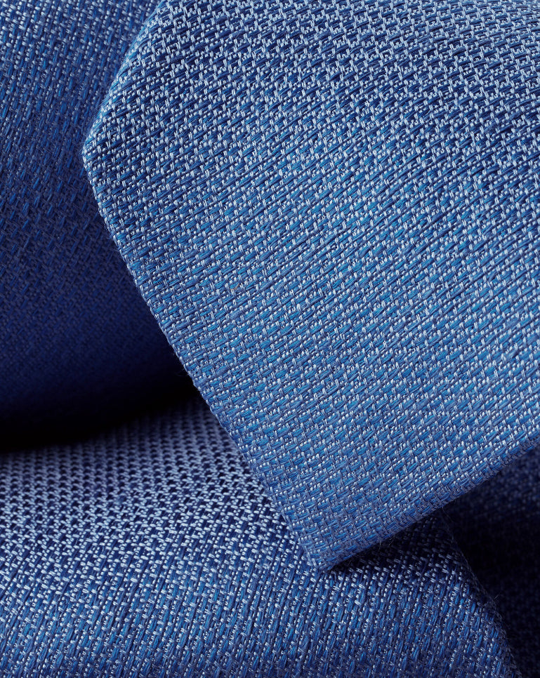 Ocean Blue Silk Linen Tie