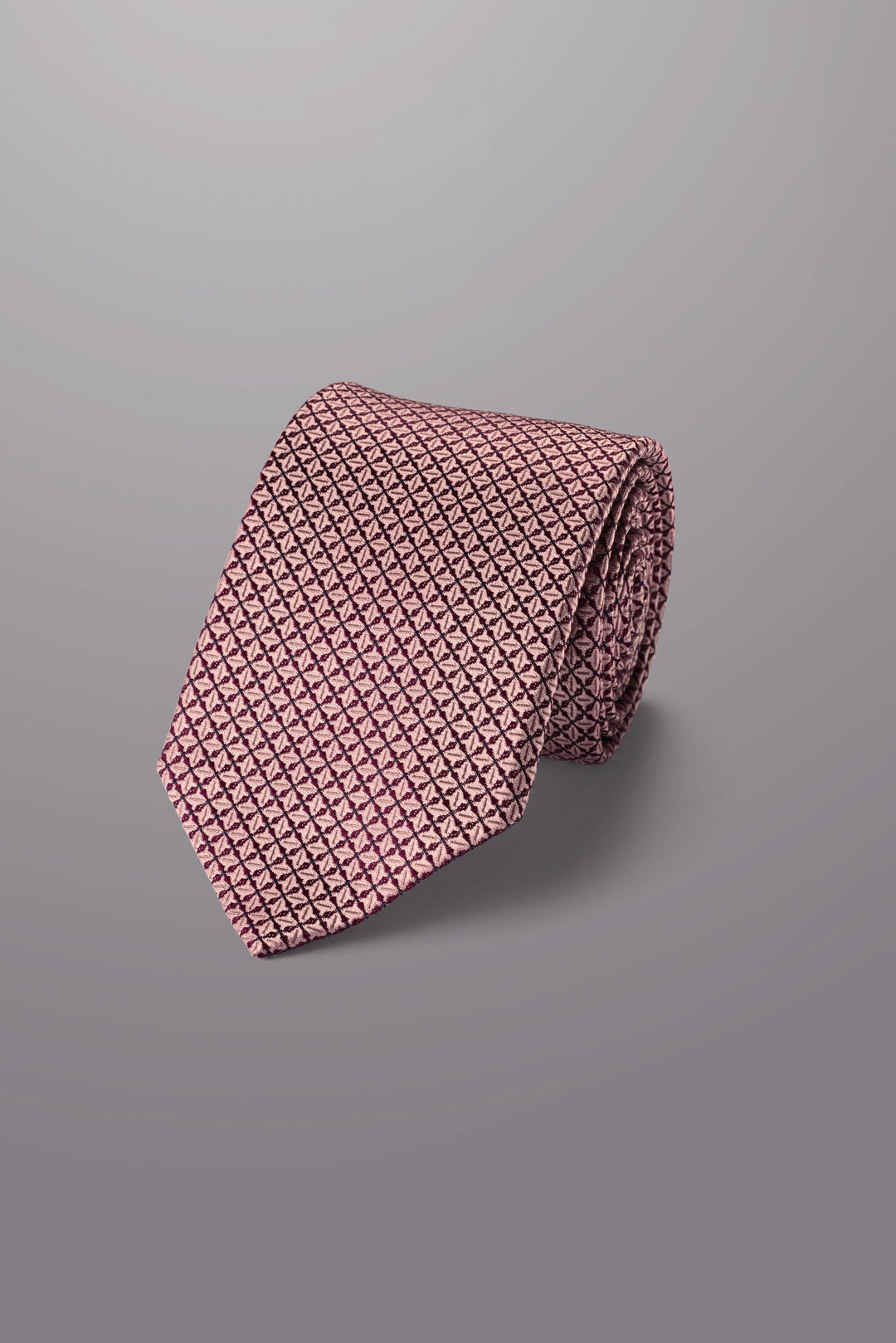 Pink Semi Plain Silk Stain Resistant Pattern Tie