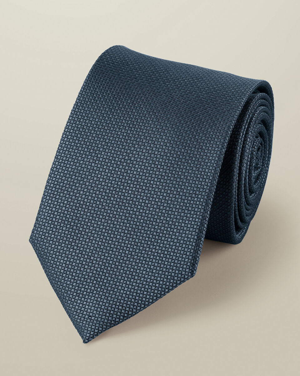 Airforce Textured Blue Silk Tie