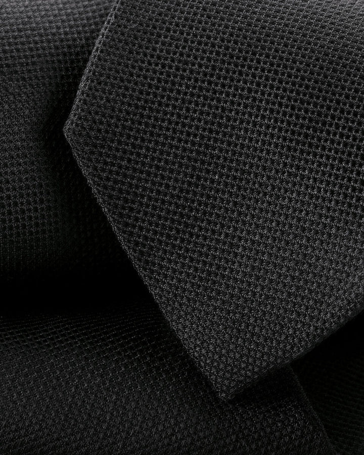 Black Textured Silk Tie