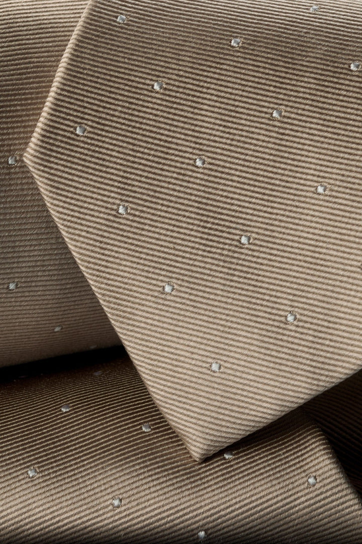 Tan Spot Silk Tie