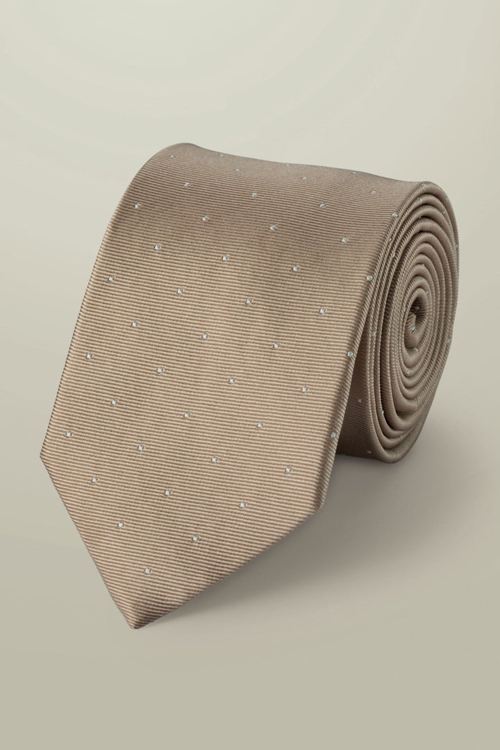 Tan Spot Silk Tie