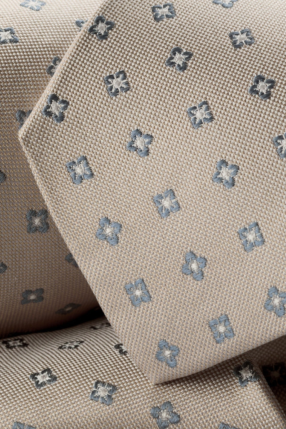 Ivory Geo Silk Patterned Tie