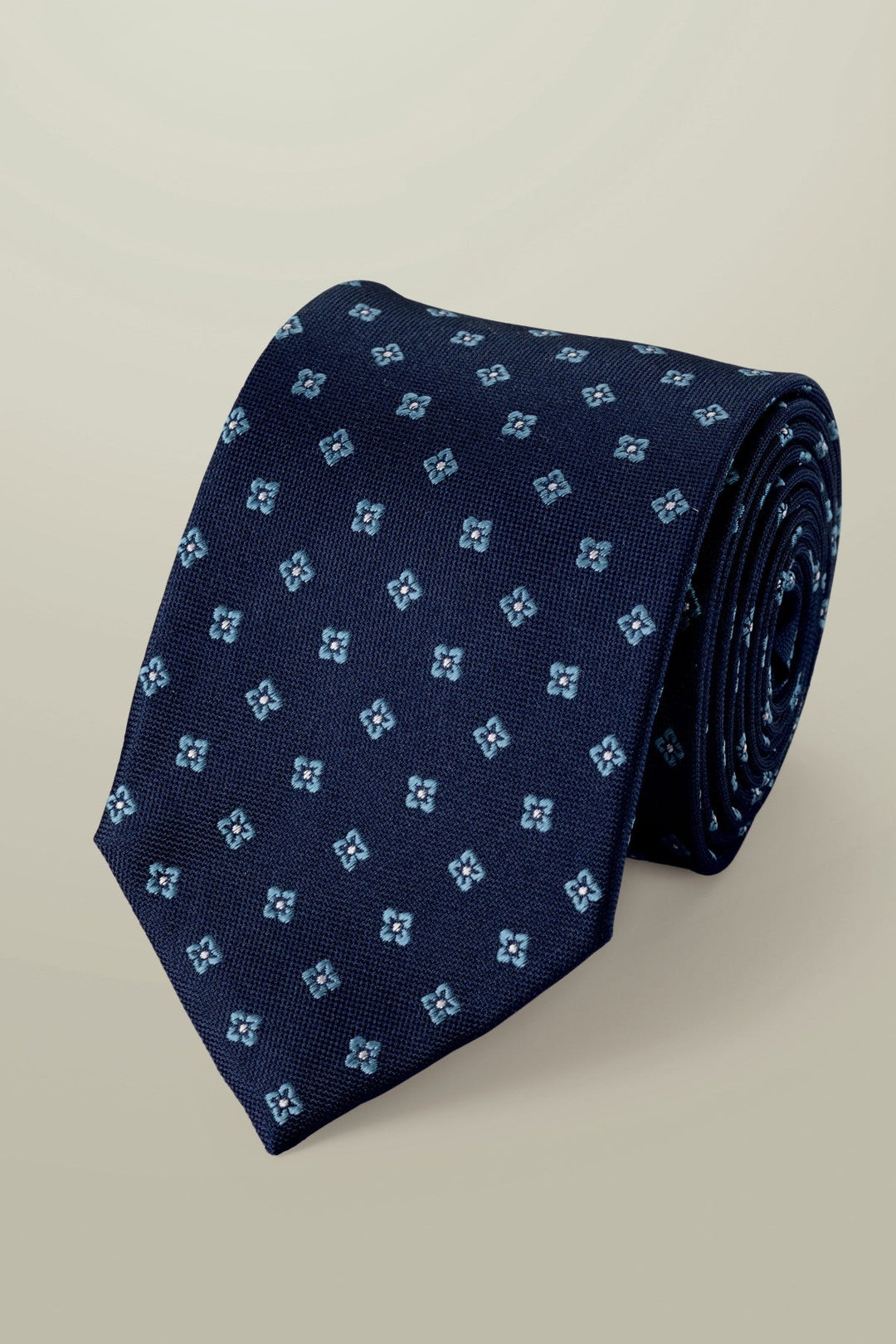 Navy Geo Silk Patterned Tie