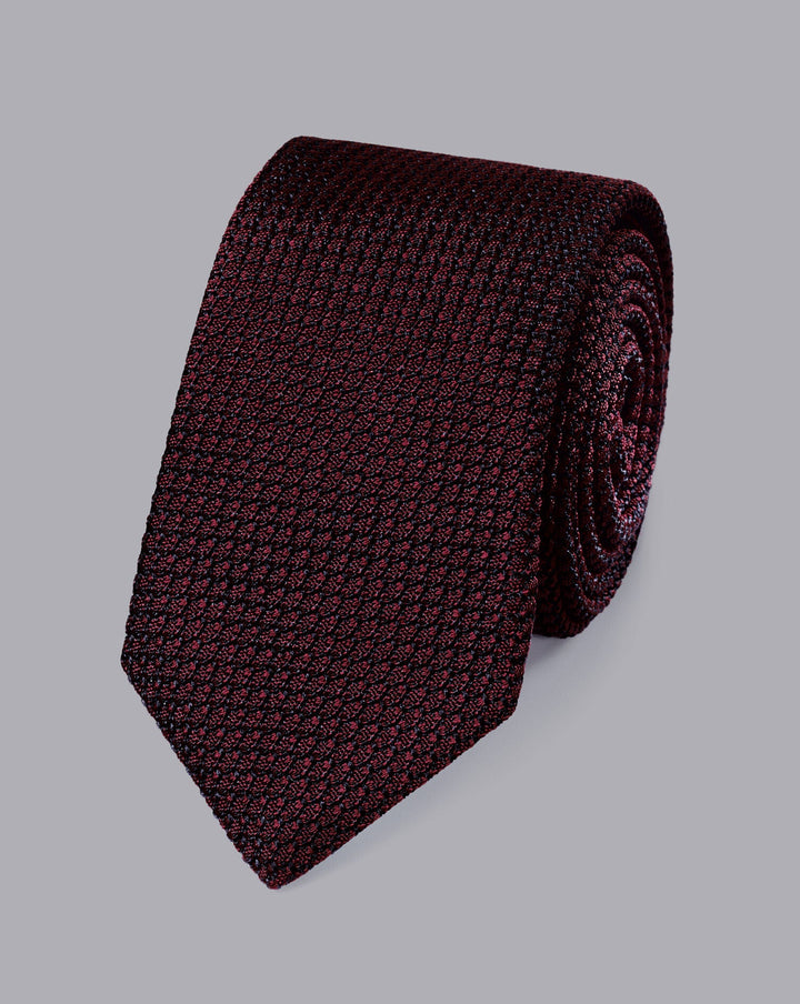 Maroon Red Grenadine Italian Tie