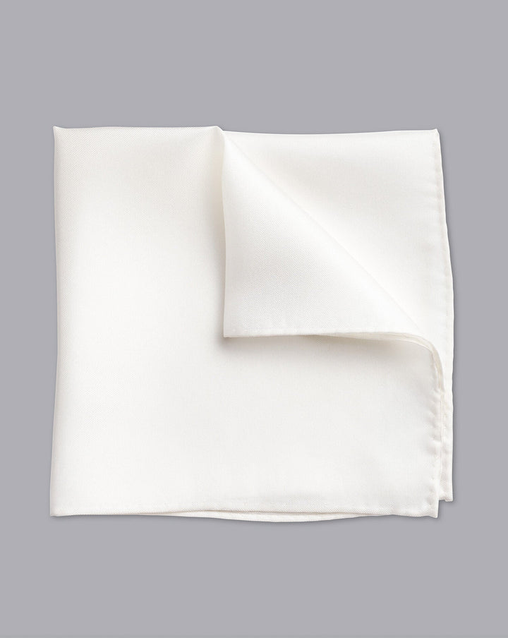 White Evening Silk Pocket Square