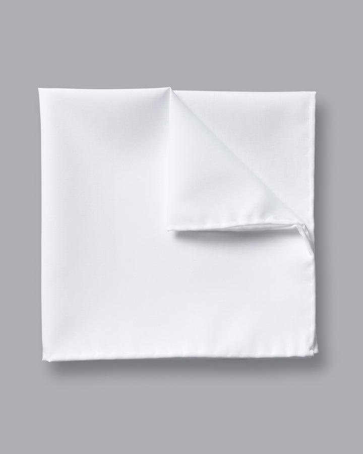 Charles Tyrwhitt White Cotton Pocket Square