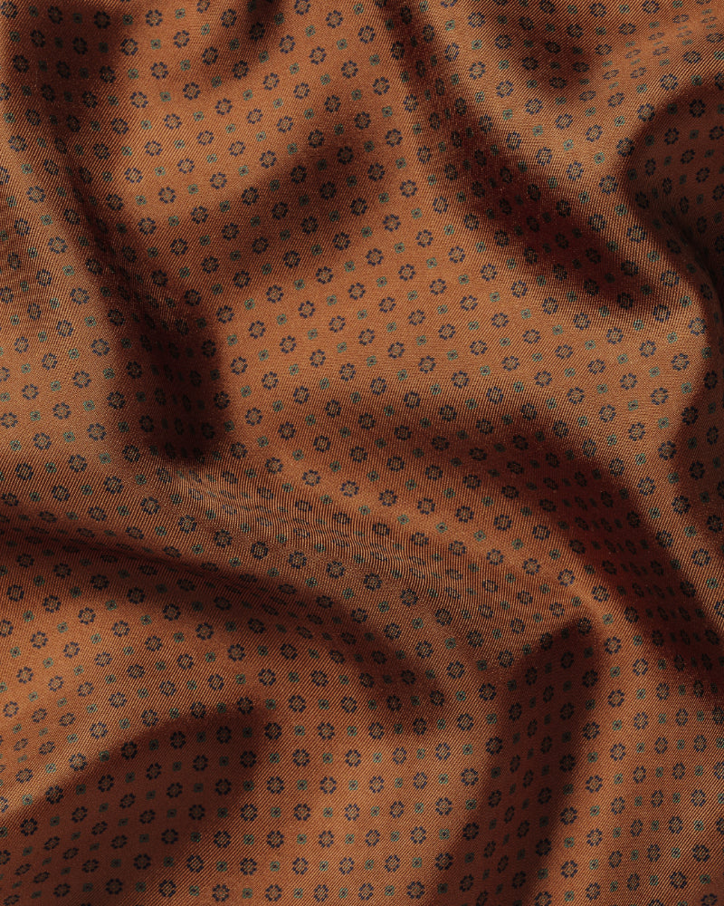 Burnt Orange Geo Print Silk Pocket Square