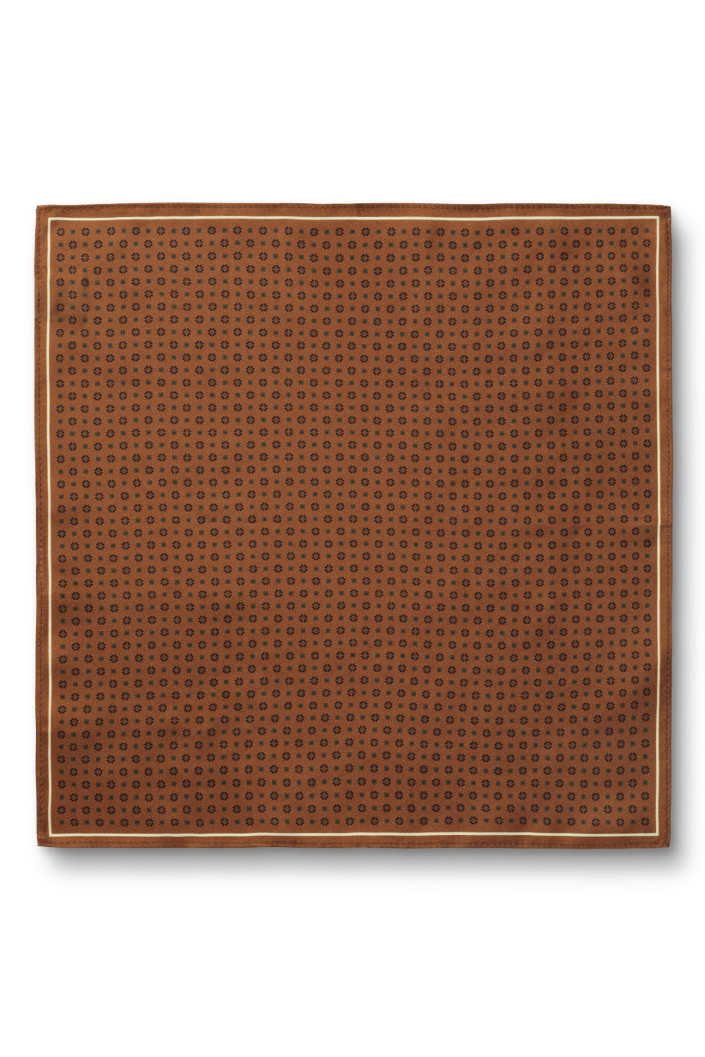 Burnt Orange Geo Print Silk Pocket Square