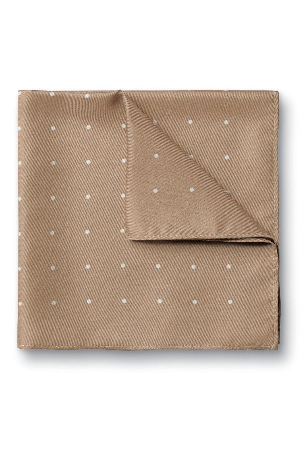 Tan Silk Spot Pocket Square