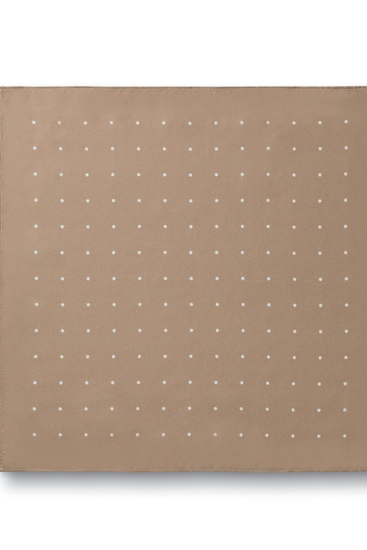 Tan Silk Spot Pocket Square