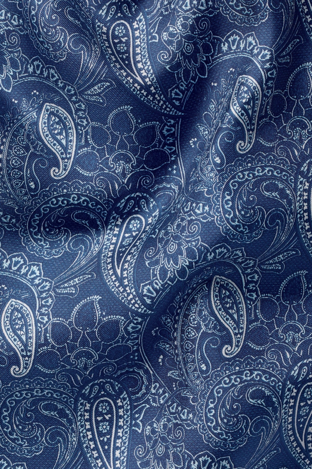 Cobalt Blue Silk Paisley Pocket Square