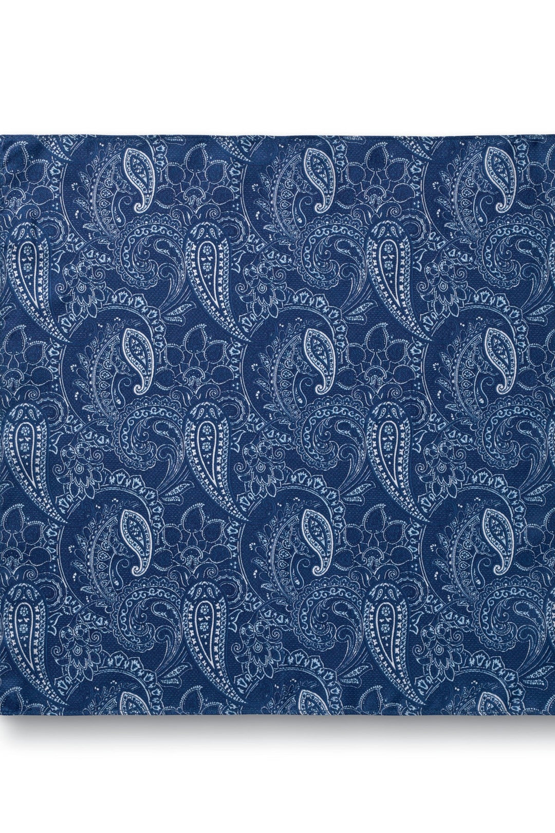 Cobalt Blue Silk Paisley Pocket Square