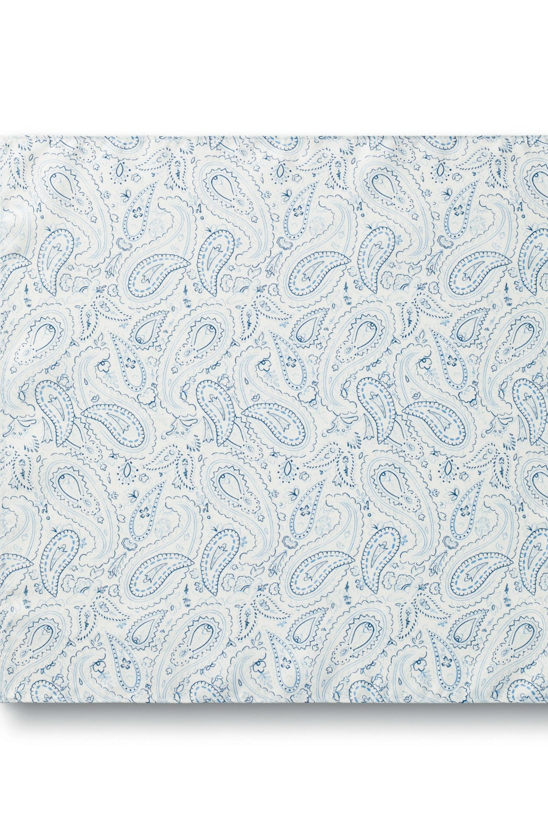 Ivory Silk Paisley Print Pocket Square